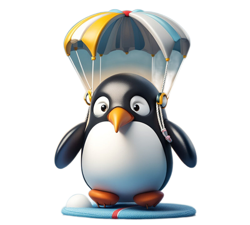 Золотой Пингвин машет крылом